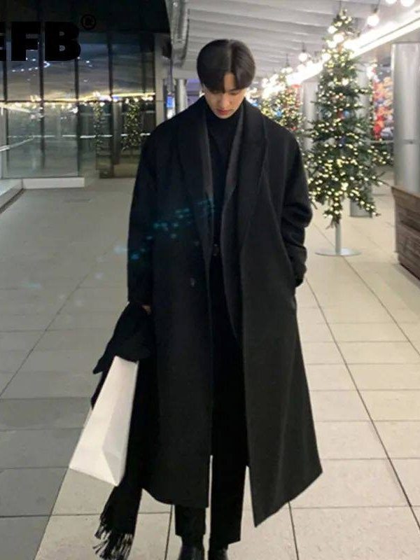 Lifestyle Of Korean - เสื้อคลุมโอเวอร์โค้ทผู้ชายสไตล์เกาหลีทรงหลวมแบบลำลอง กระดุมแถวเดียว เสื้อผ้ากีฬาแนว Cleanfit สำหรับกิจกรรมกลางแจ้งและไลฟ์สไตล์แอคทีฟ