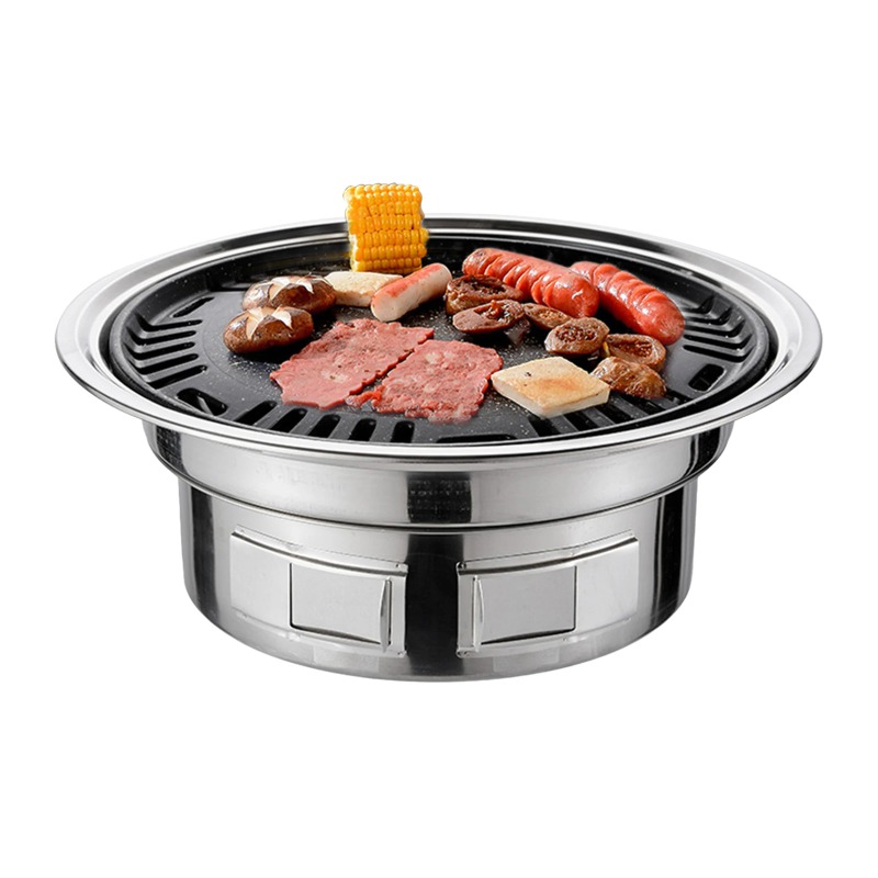 Korean Bbq Grill - เตาปิ้งย่างบาร์บีคิวเกาหลีขนาด 13 นิ้ว แบบมัลติฟังก์ชั่น ใช้ถ่าน สำหรับตั้งแคมป์