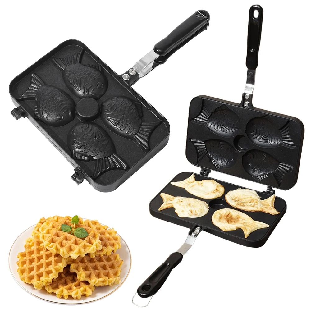 Tteokbokki Rice Cake - ห้องครัวญี่ปุ่น Taiyaki ปลาคู่รูปร้อนขนมเค้กวาฟเฟิล Maker Pan ญี่ปุ่นแพนเค้ก