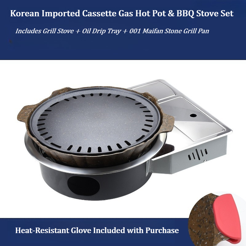 Korean Bbq Grill - เตาบาร์บีคิวแก๊สแบบฝังในตัวสำหรับใช้ในเชิงพาณิชย์ของเกาหลี ไร้ควัน ใช้ได้ทั้งในร่มและกลางแจ้ง ทำจากสแตนเลส เหมาะสำหรับร้านอาหาร
