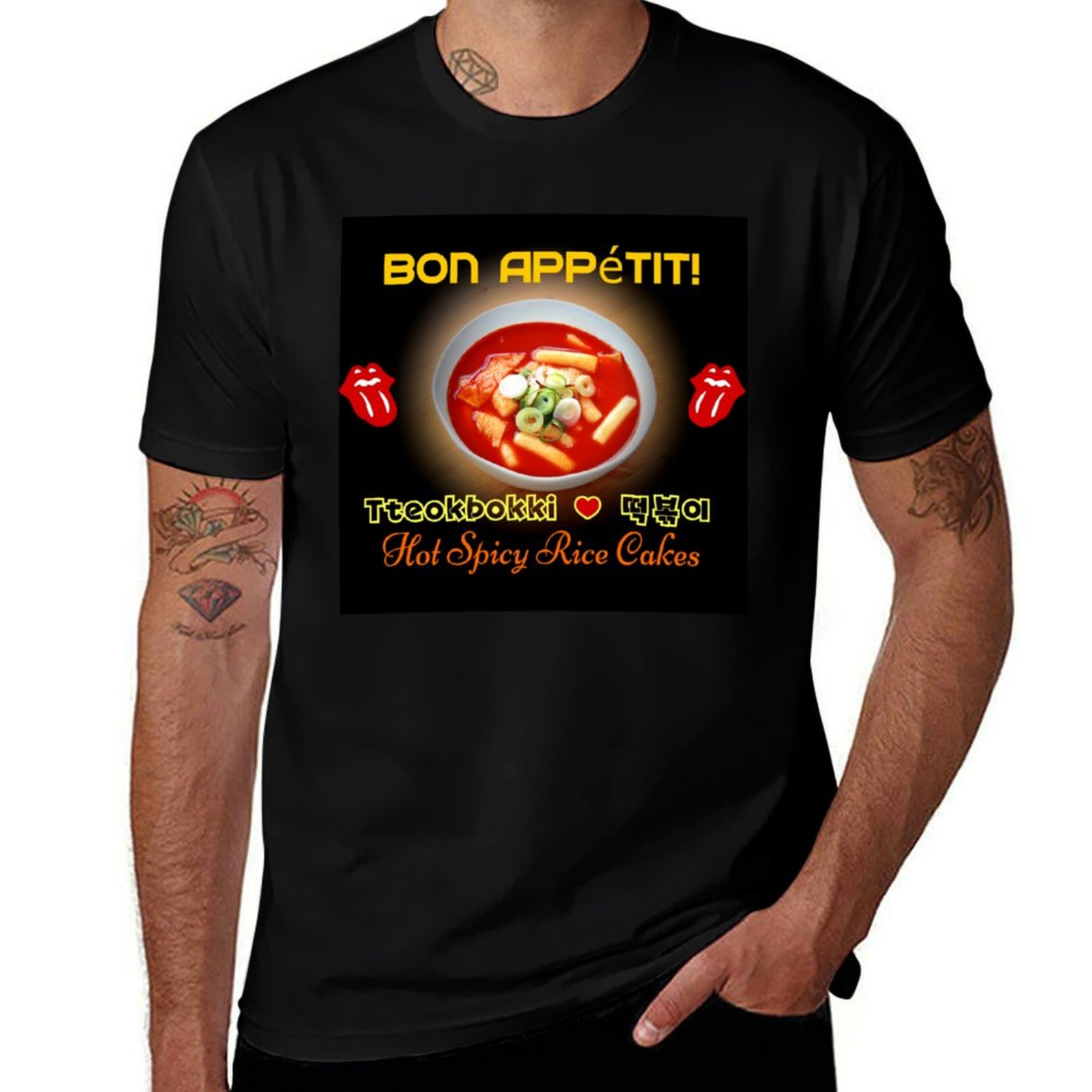 Tteokbokki Rice Cake - ? เสื้อยืดท็อกบกกี-ฮอตแอนด์สไปซี่ ขนมข้าวเกาหลี ไซส์ใหญ่ ทรงหลวม แขนสั้น