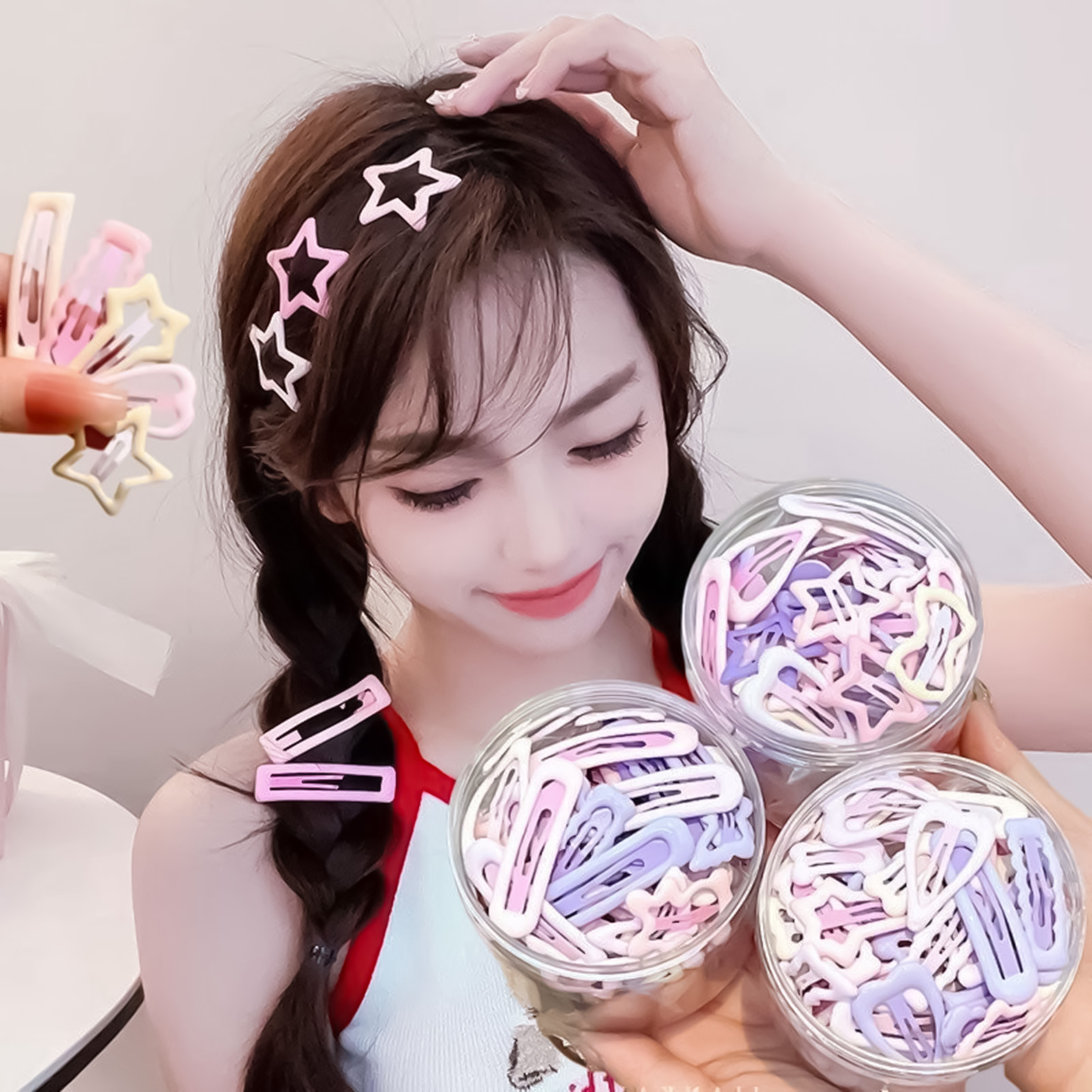Lifestyle Of Korean - เข็มกลัดติดผมสไตล์หวาน 3 ชิ้น จับกระชับ ไม่หลุดง่าย ใช้งานได้ทุกวัน