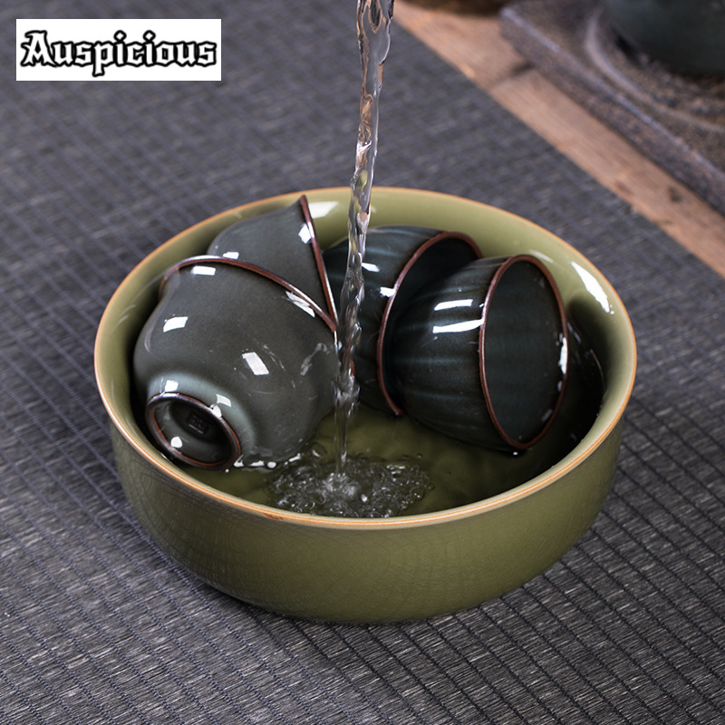 Celadon Ceramic Cup - ถ้วยชาโบราณ galze Longquan Jianshui ทำด้วยมือถ้วยชาล้างแปรงสำหรับใช้ในครัวเรือนหัตถกรรมบริการชา chaxi