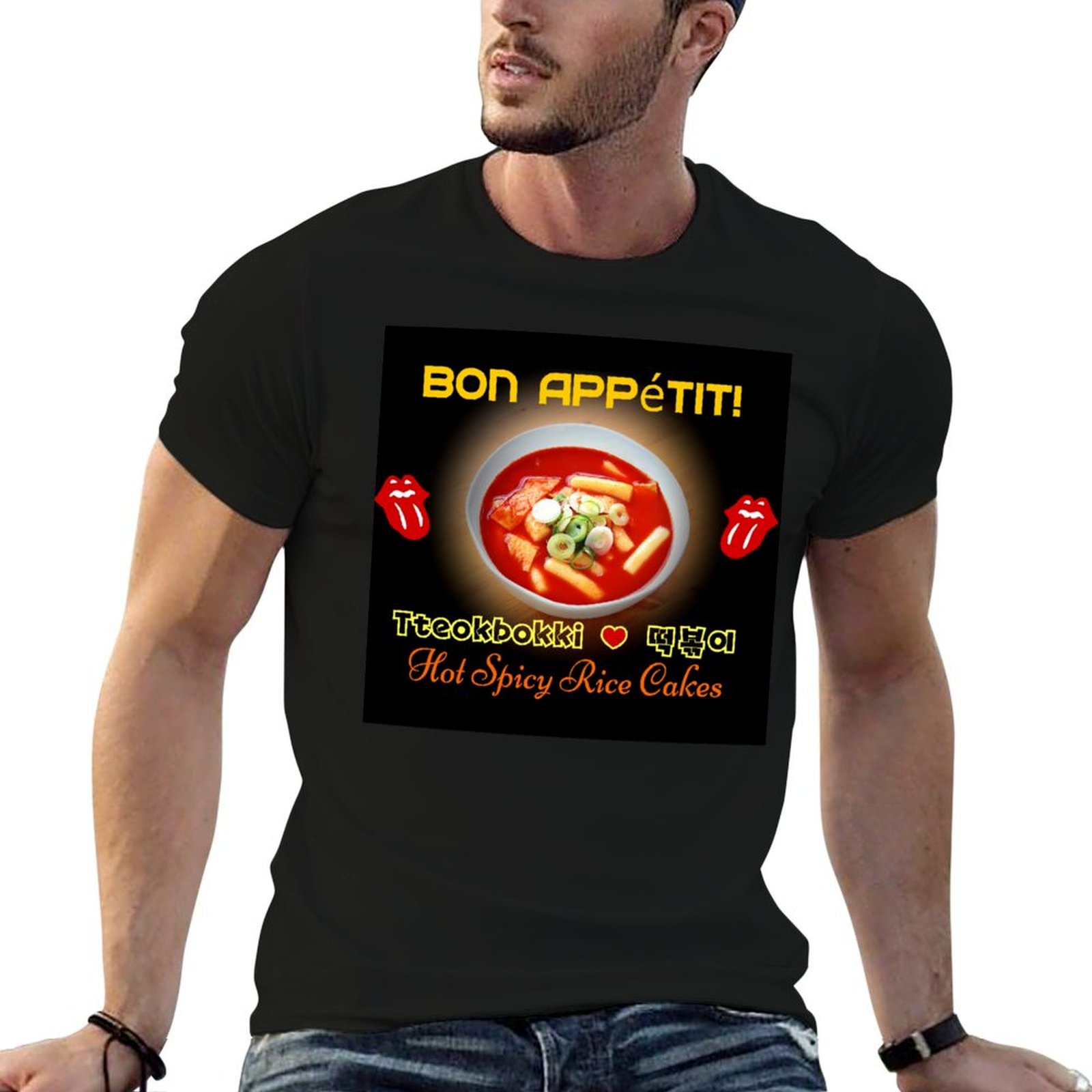 Tteokbokki Rice Cake - ? เสื้อยืดท็อกบกกี-ฮอตแอนด์สไปซี่ เค้กข้าวเกาหลี เสื้อยืดผ้าฝ้าย 100% เสื้อยืดผู้ชาย