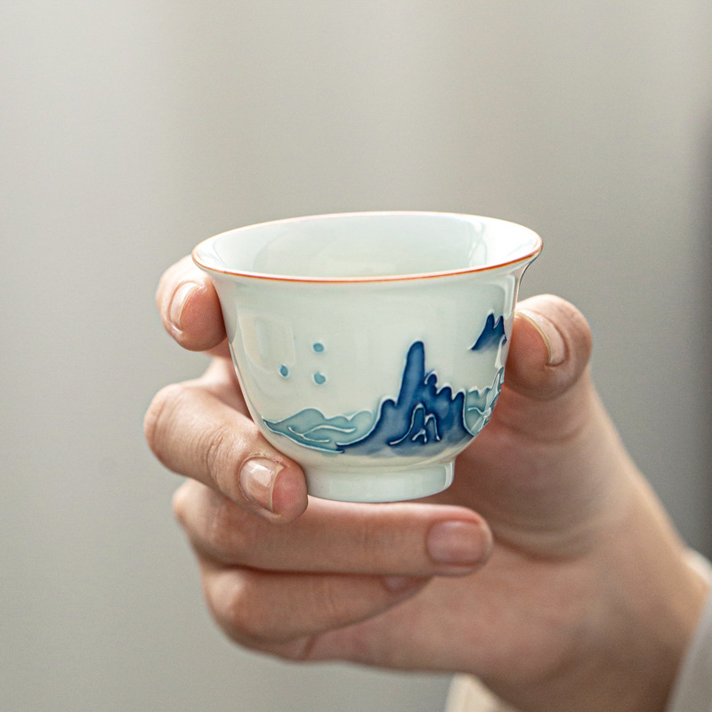ถ้วยชากังฟูทาสีมือถ้วยเดียวที่ - Celadon Ceramic Cup บทวิจารณ์และราคา