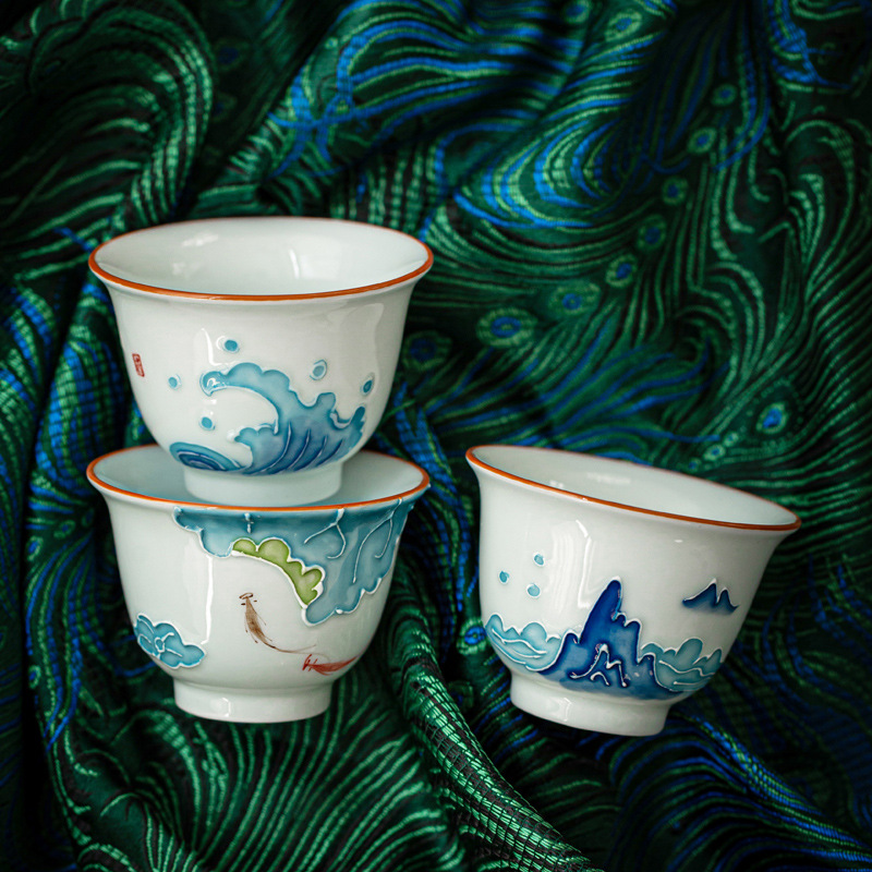 ถ้วยชากังฟูทาสีมือถ้วยเดียวที่ - Celadon Ceramic Cup บทวิจารณ์และราคา