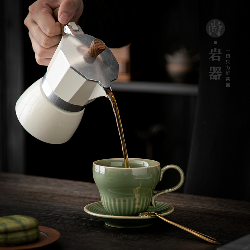 ชุดแก้วกาแฟเซรามิกสีเขียวเซลาด - Celadon Ceramic Cup บทวิจารณ์และราคา