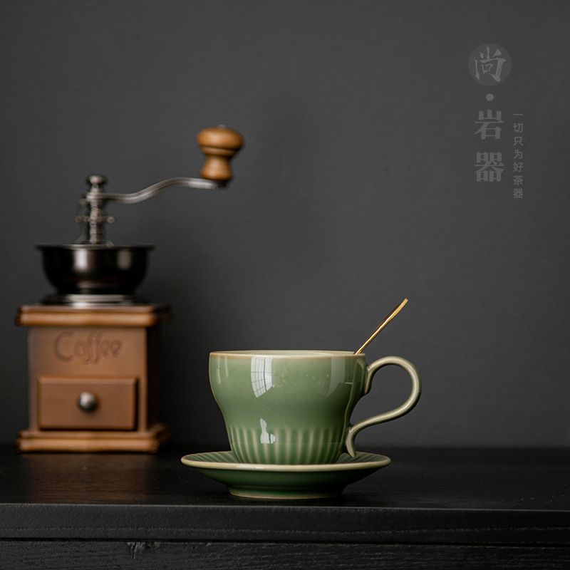 ชุดแก้วกาแฟเซรามิกสีเขียวเซลาด - Celadon Ceramic Cup บทวิจารณ์และราคา