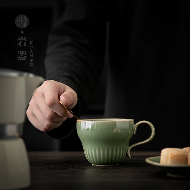 ชุดแก้วกาแฟเซรามิกสีเขียวเซลาด - Celadon Ceramic Cup บทวิจารณ์และราคา