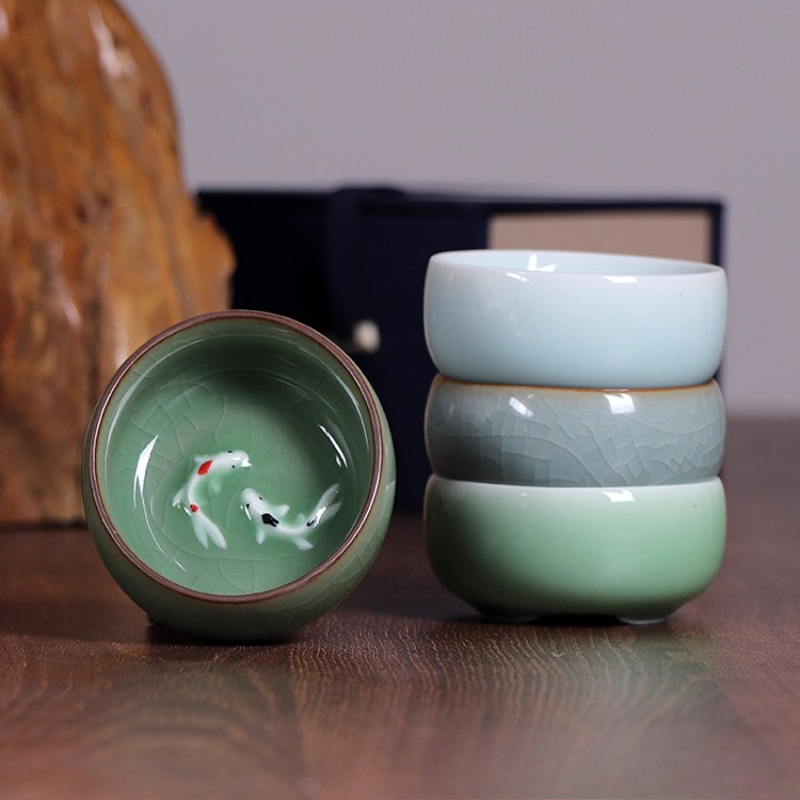 ถ้วยชาเซลาดอนหลงเฉวียน ชุดกาน้ - Celadon Ceramic Cup บทวิจารณ์และราคา