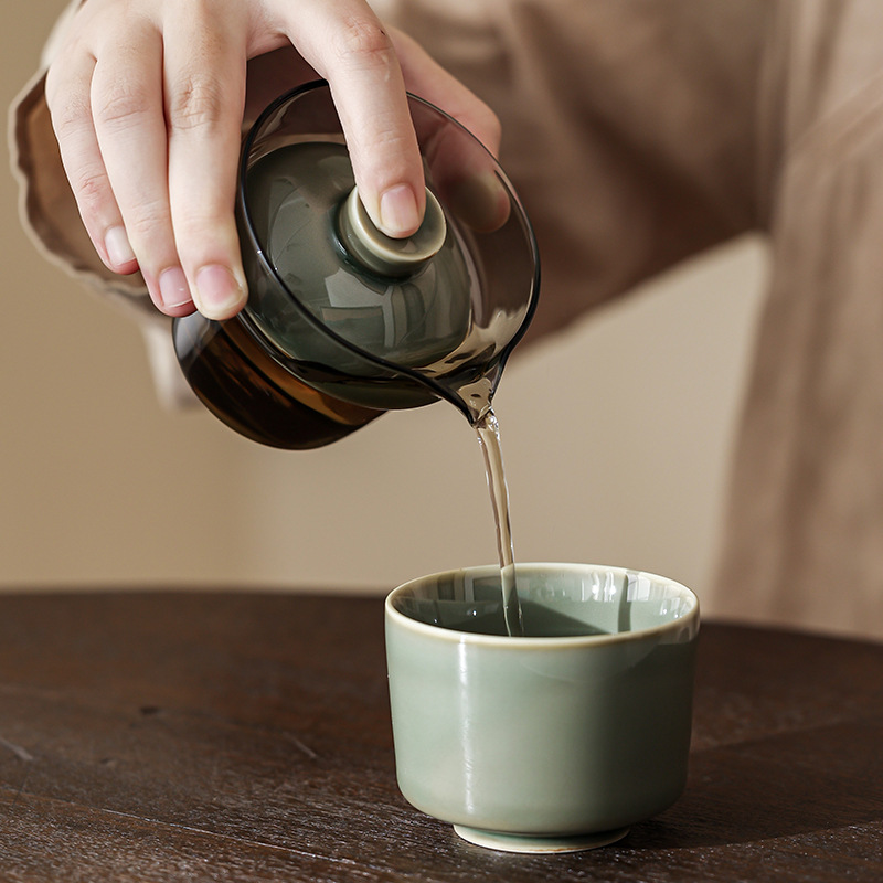 ชุดน้ำชาเซรามิกเซลาดอนแบบพกพาพ - Celadon Ceramic Cup บทวิจารณ์และราคา