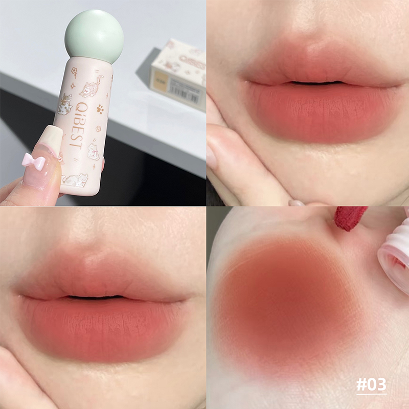 QIBEST Nude Matte Lip Mud กันน - Lip Tint Korean บทวิจารณ์และราคา