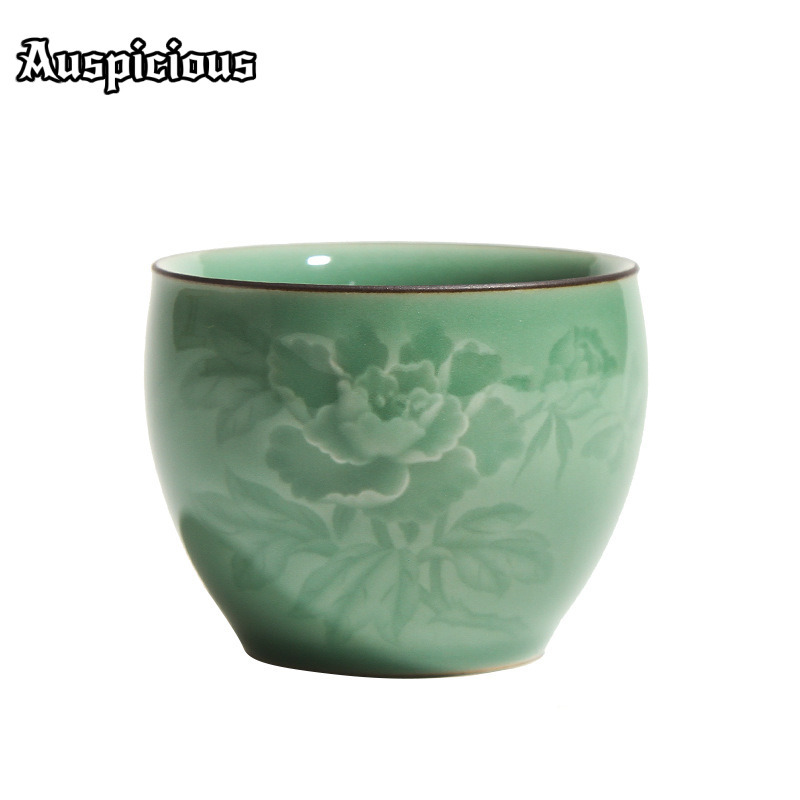 ถ้วยชาเซลาดอนลายดอกโบตั๋น งานแ - Celadon Ceramic Cup บทวิจารณ์และราคา