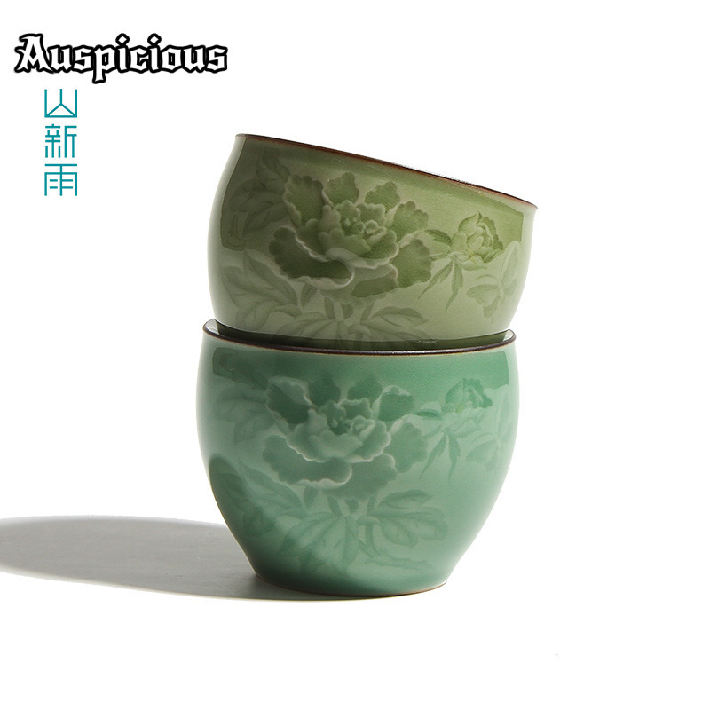 ถ้วยชาเซลาดอนลายดอกโบตั๋น งานแ - Celadon Ceramic Cup บทวิจารณ์และราคา