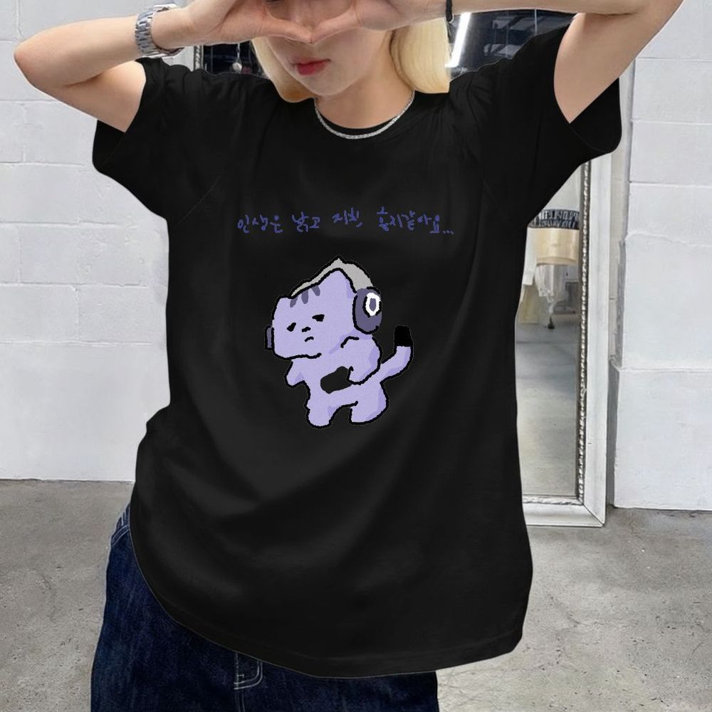 เสื้อยืดพิมพ์ลายข้อความน่ารัก  - Lifestyle Of Korean บทวิจารณ์และราคา