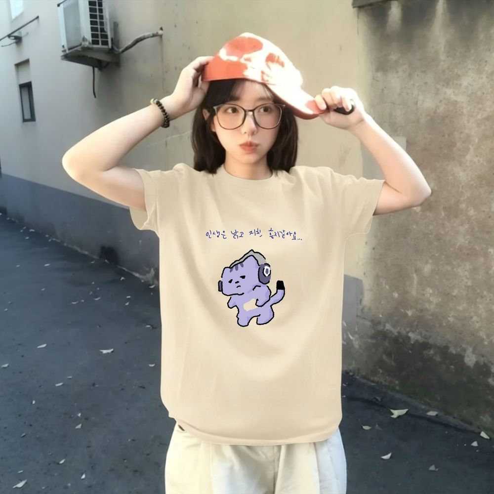 เสื้อยืดพิมพ์ลายข้อความน่ารัก  - Lifestyle Of Korean บทวิจารณ์และราคา