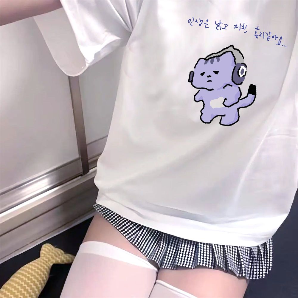 เสื้อยืดพิมพ์ลายข้อความน่ารัก  - Lifestyle Of Korean บทวิจารณ์และราคา