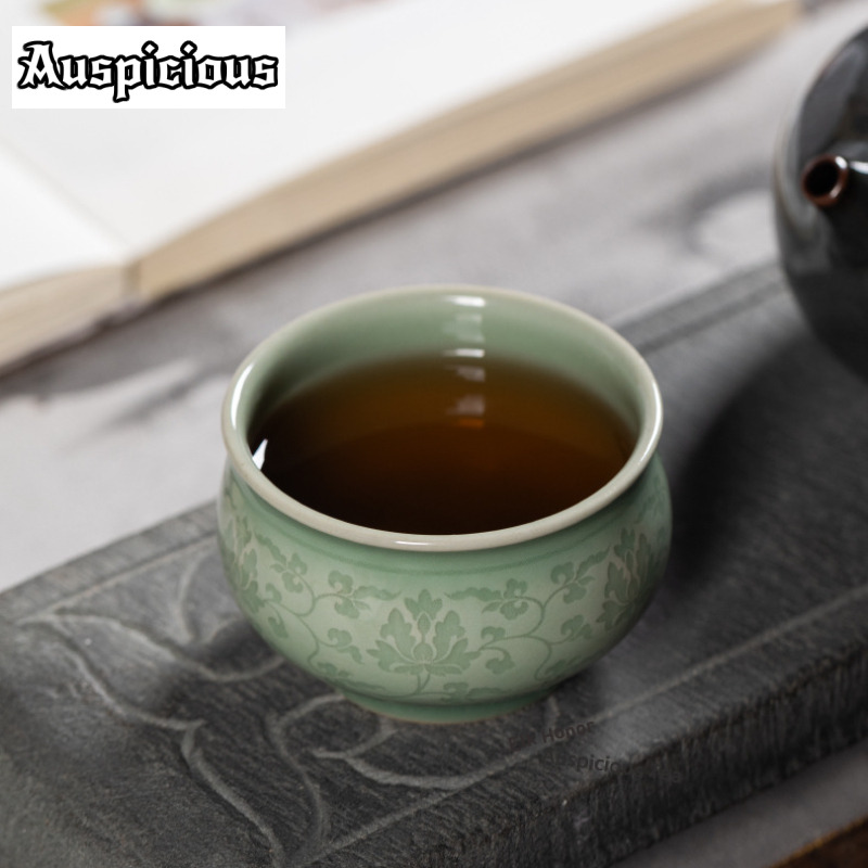 ถ้วยชาเซลาดอนลายดอกบัวทำมือ 10 - Celadon Ceramic Cup บทวิจารณ์และราคา