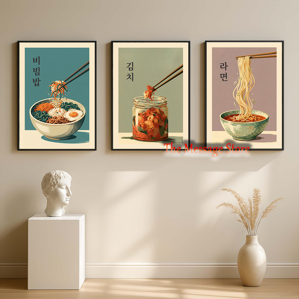 โปสเตอร์ลายมินิมอลเกาหลี ชามกิ - Korean Lifestyle And Food บทวิจารณ์และราคา