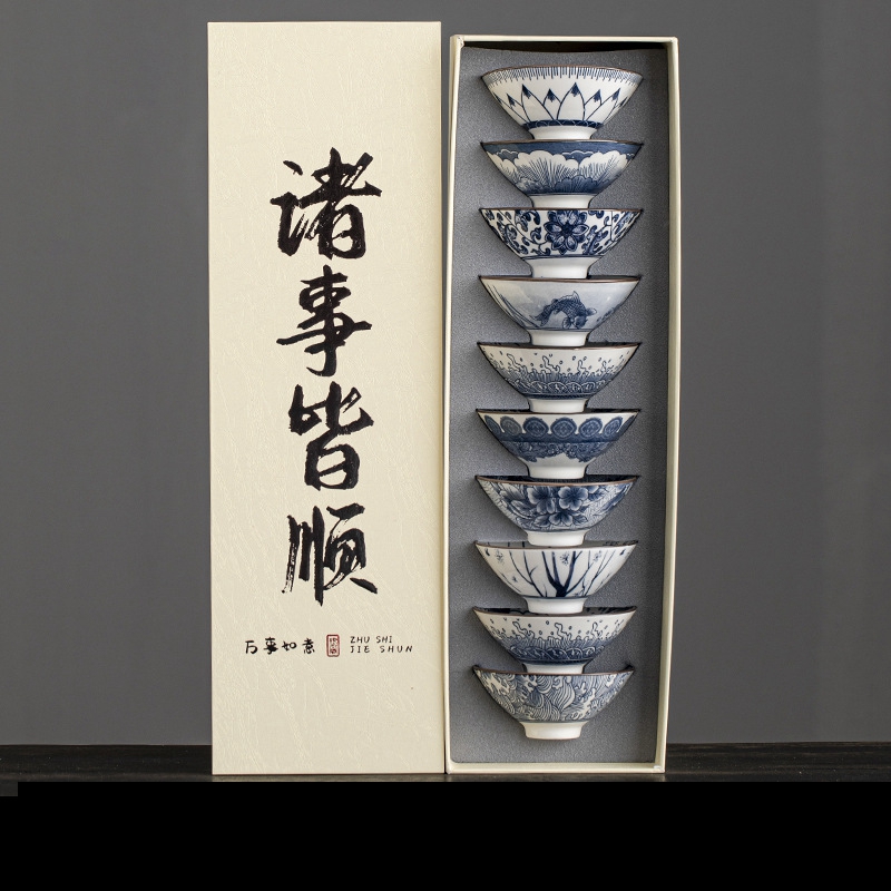 ชุดถ้วยชาเซรามิกสีน้ำเงินขาว 1 - Celadon Ceramic Cup บทวิจารณ์และราคา