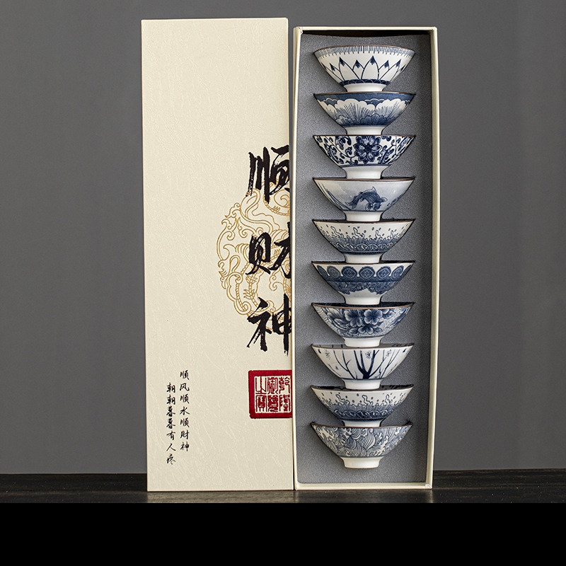 ชุดถ้วยชาเซรามิกสีน้ำเงินขาว 1 - Celadon Ceramic Cup บทวิจารณ์และราคา